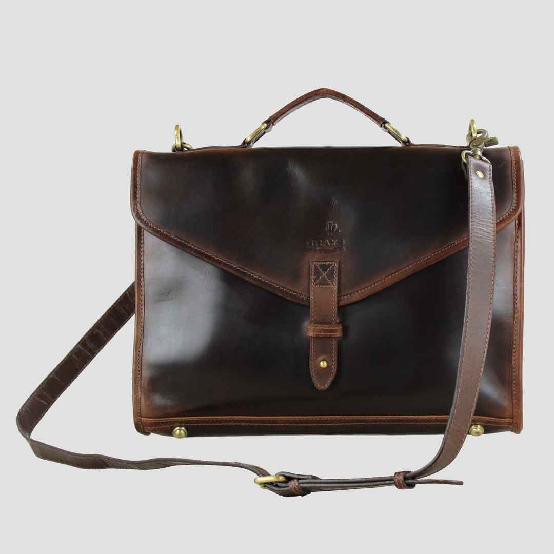 Adam 1922 Brief Case Natural Leather Brown