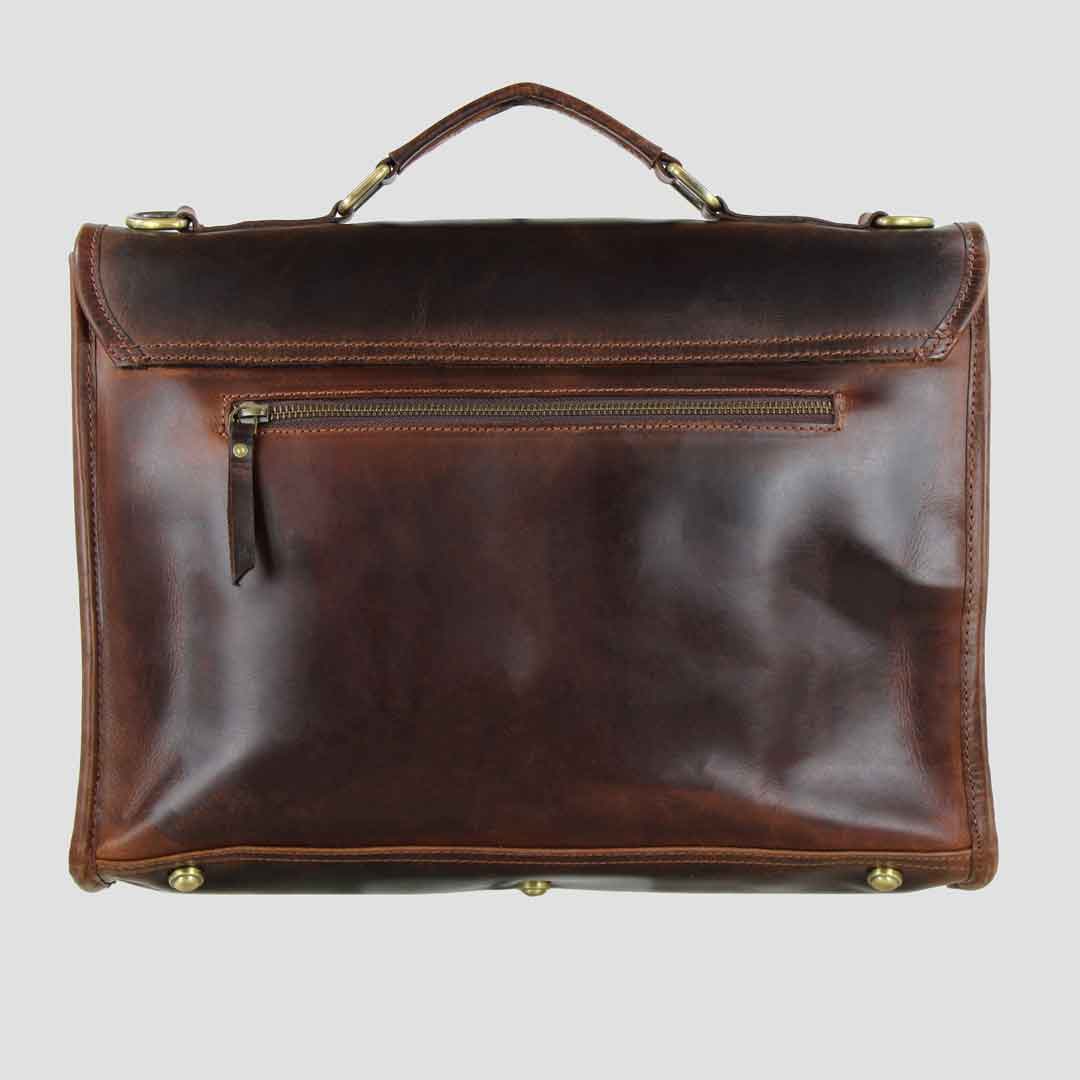 Adam 1922 Brief Case Natural Leather Brown
