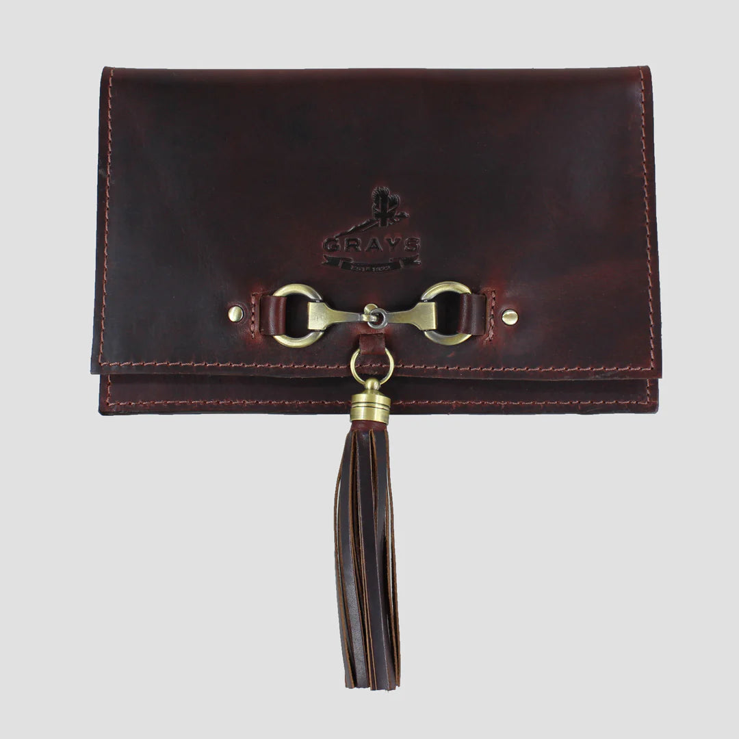 Abigail Tassel Clutch In Natural Leather Brown