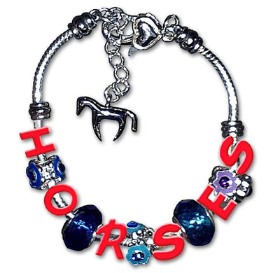Bead Rope Bracelet With Horses Letters
