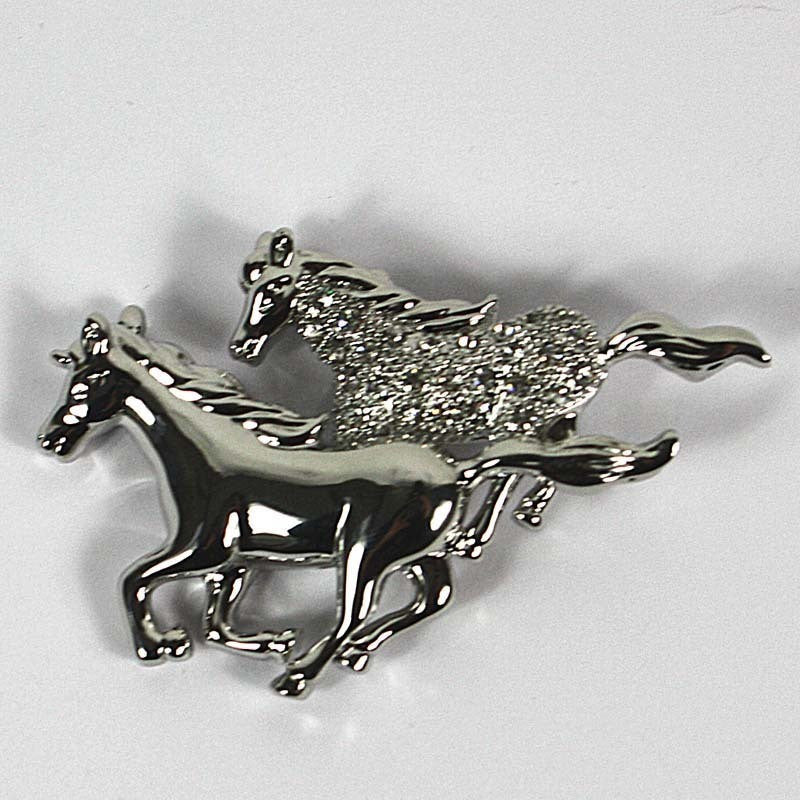 Twin Horses Brooch