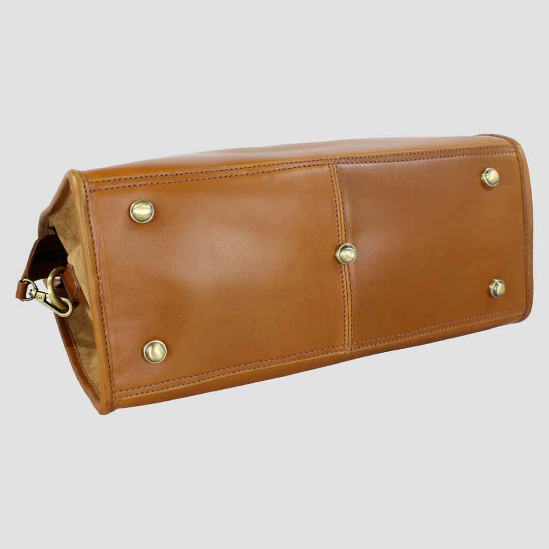 Abigail Snaffle Handbag Antique Tan With Suede