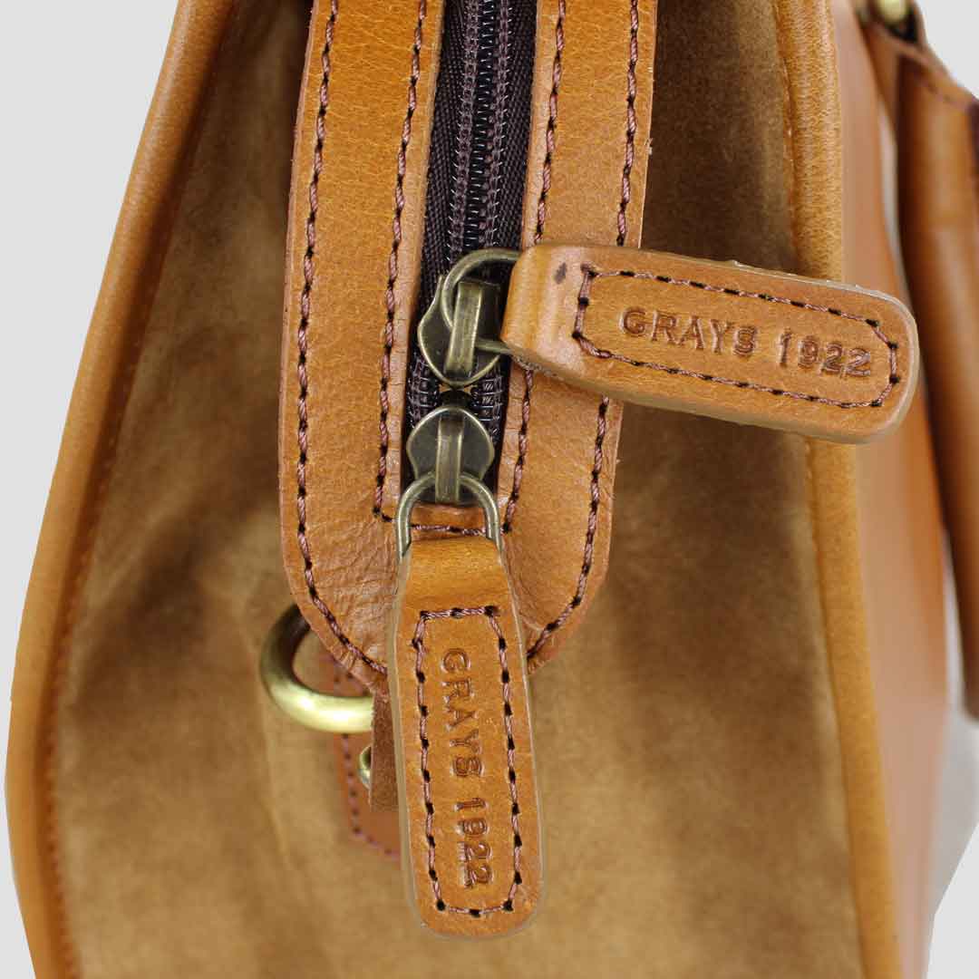 Abigail Snaffle Handbag Antique Tan With Suede