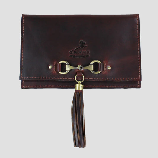 Abigail Tassel Clutch In Natural Leather Brown