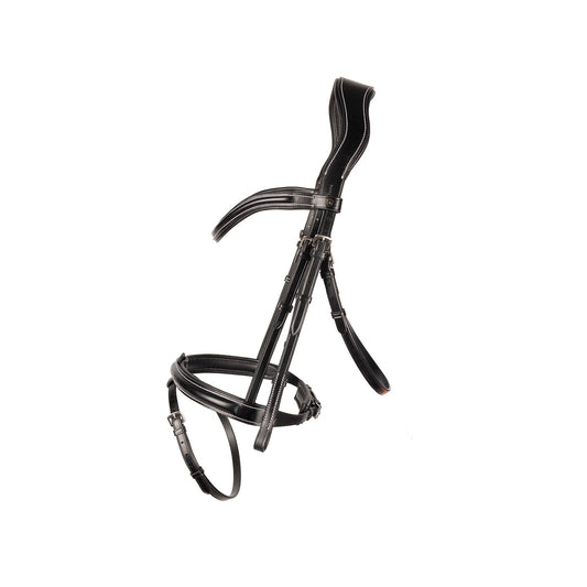 ProPresicce Pelle Flash Leather Bridle by Hy Equestrian - Black/Silver - Pony