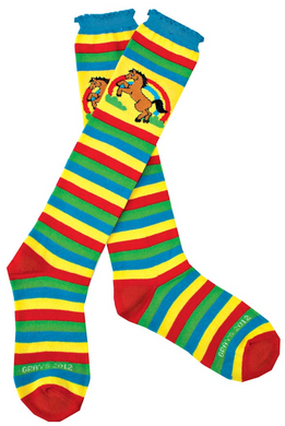 Adult Cotton Knee-high Socks - Rainbow Horse