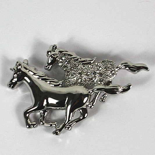 Twin Horses Brooch